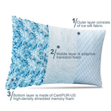 Cooling Bed Pillows for Sleeping 2 Pack Shredded Memory Foam