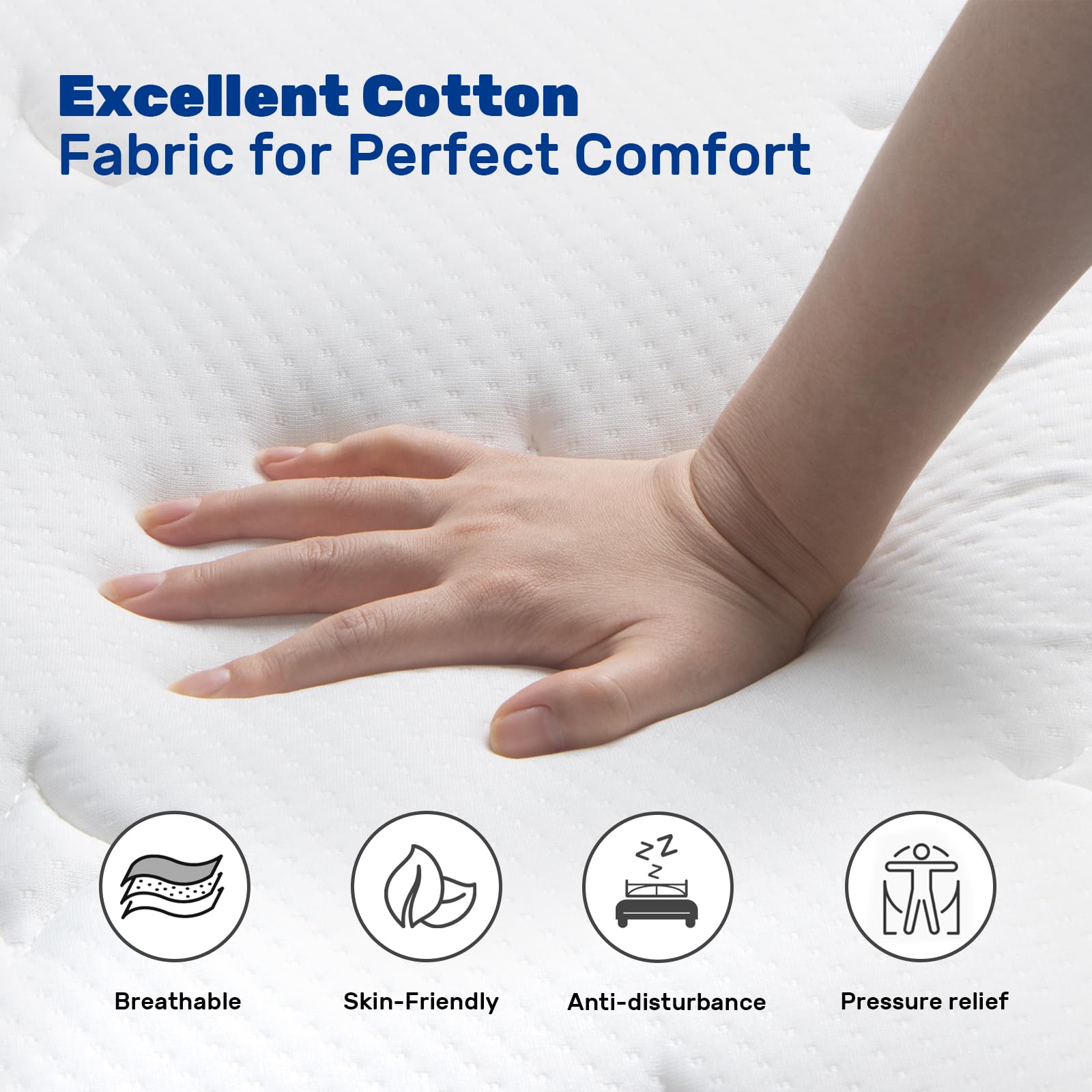 Full Mattress 10 inch Hybrid Memory Foam Pocket Innerspring Mattress