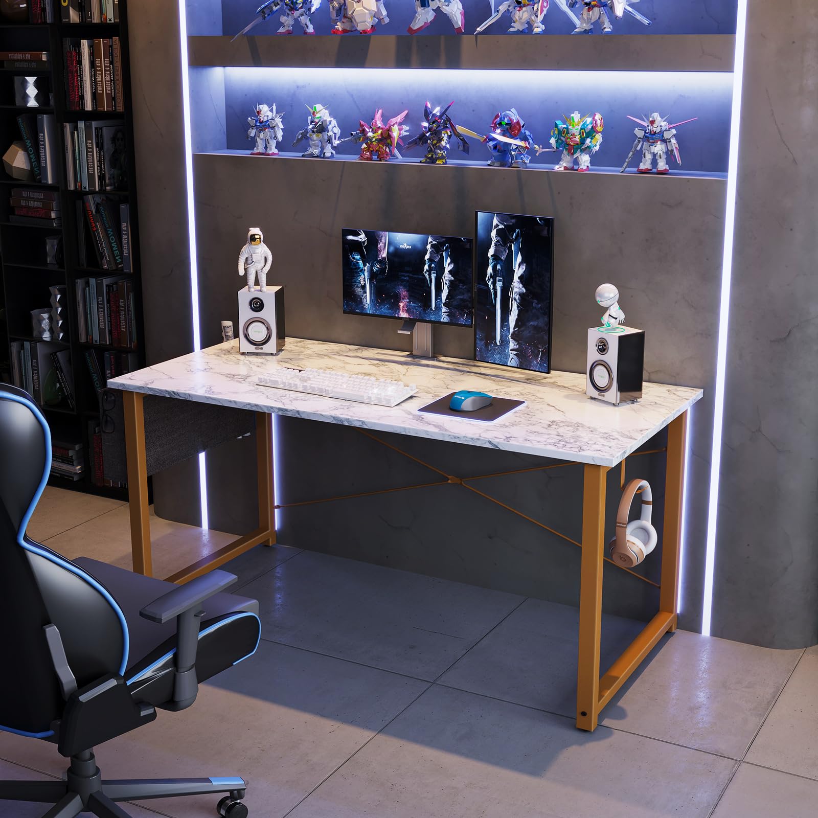 Computer Writing Desk 55 inch, Sturdy Home Office Table