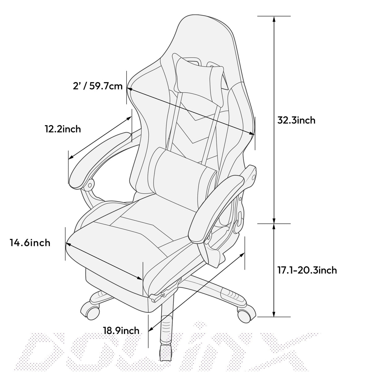 Gaming Chair Ergonomic Racing Style Recliner