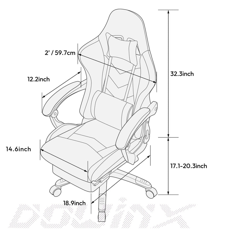 Gaming Chair Ergonomic Racing Style Recliner