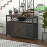 Industrial Wine Bar Cabinet for Liquor and Glasses, Sideboard and Buffet