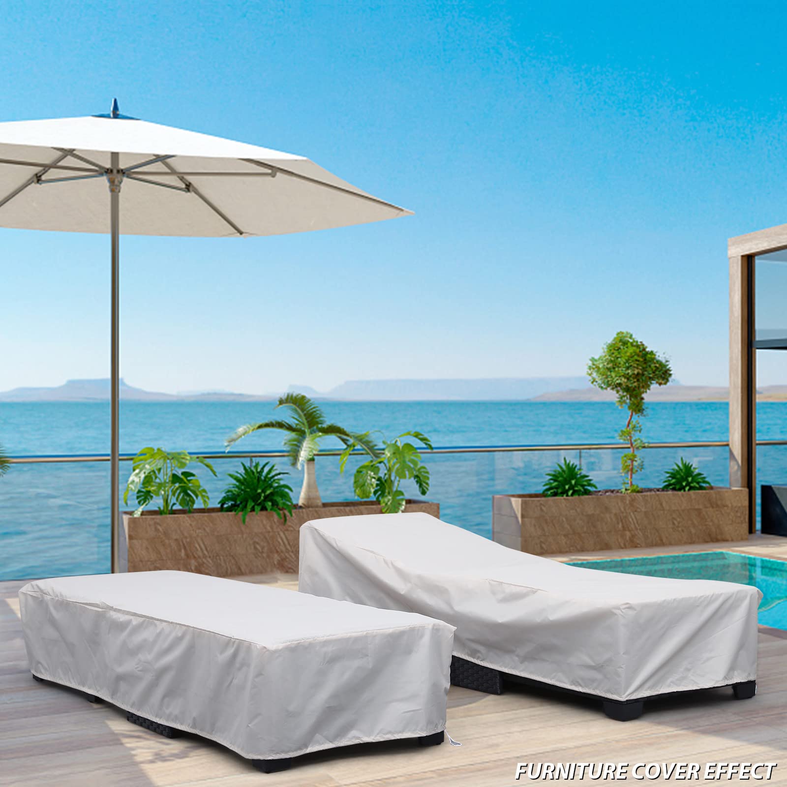 Outdoor PE Wicker Chaise Lounge Chairs - 2 Piece Patio