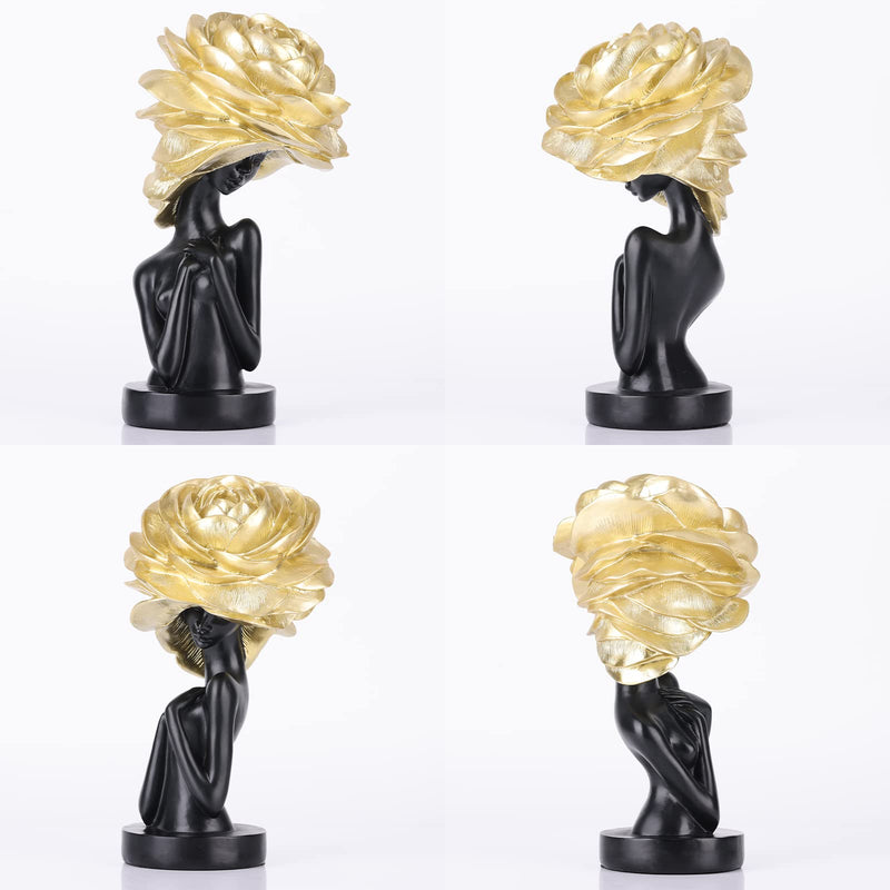 Black and Gold African Statues and Sculptures, African-American Women Busts
