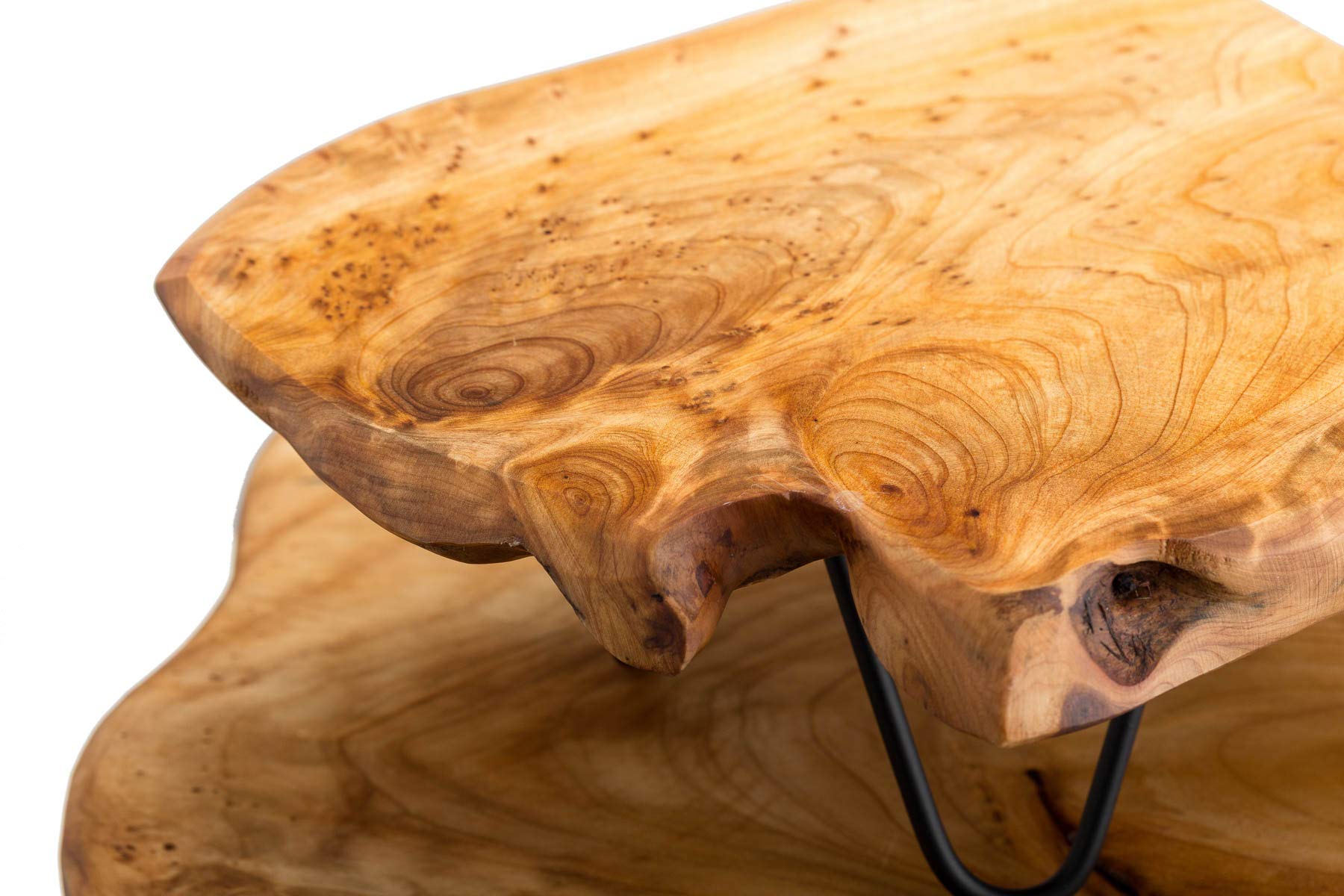 Natural Edge Wooden Stand with Legs