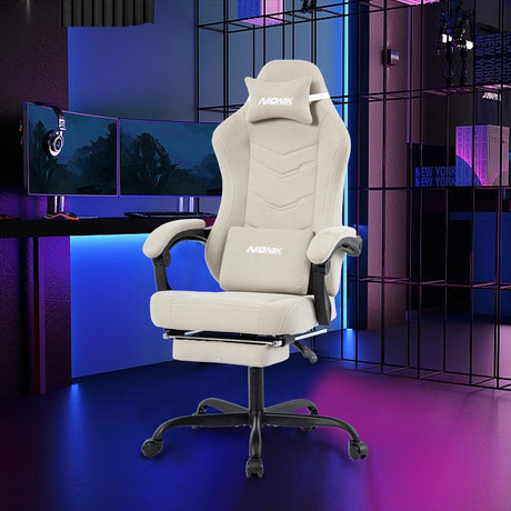 Gaming Chair with Footrest, Ergonomic Computer Gaming Chair, Massage Lumbar Chairs