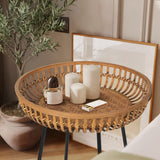 Rattan Side Table Nesting Tables Set of 2