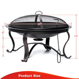 29 inch Fire Pits for Outside Firepit Burning Bonfire Pit Steel Firepit Bowl