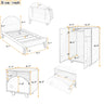 3-Piece Kids Bedroom Furniture Set Include Twin Cute Platform Bed Frame