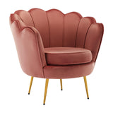 Pink Velvet Accent Chair for Living Room, Lounge Chair for Bedroom Chairs