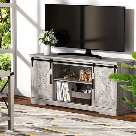 TV Stand for 65 Inch TV, Farmhouse Entertainment TV Media Console Table