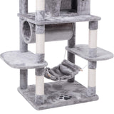 Cat Tree with Sisal Scratching Posts Perch House Hammock Tunnel, Cat Tower Cat Condo