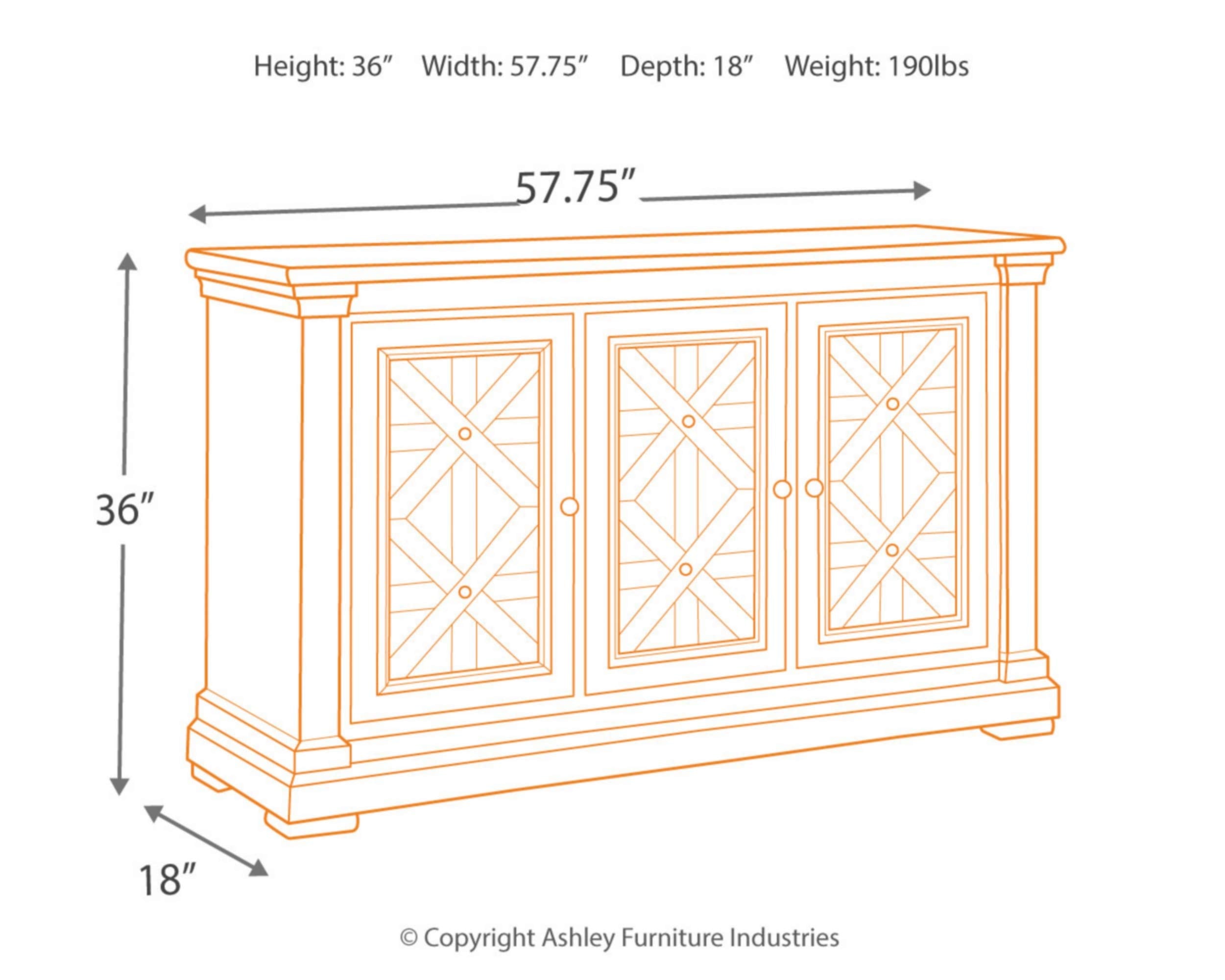 Bolanburg French Country Dining Room Server, Two-tone White