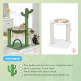 Cactus Cat Tree, 33 Inchs Cat Tower with Cat Self Groomer