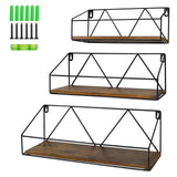 Floating Wall Shelves Set of 3, Rustic Wood Storage Shelf for Bathroom, Bedroom