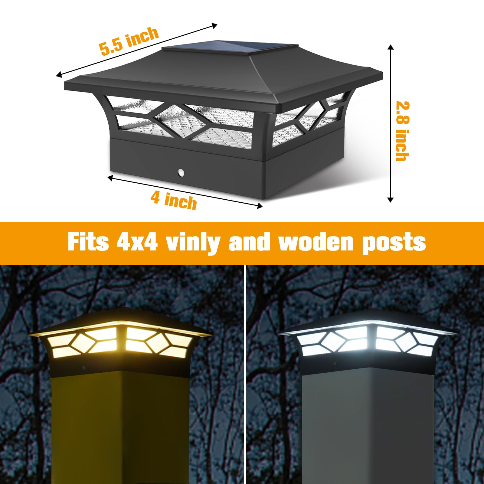 Solar Post Cap Lights 12pack, Waterproof Solar  Deck Fence Post Lights