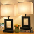 Table Lamp for Bedroom Set of 2 Fully Dimmable 19.5" Bedside Lamp