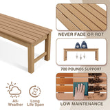 Garden Bench, Poly Outdoor Bench Weatherproof, 2-Person Benches