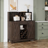 Wine Bar Cabinet for Liquor and Glasses, Barn Doors Wine Cabinet