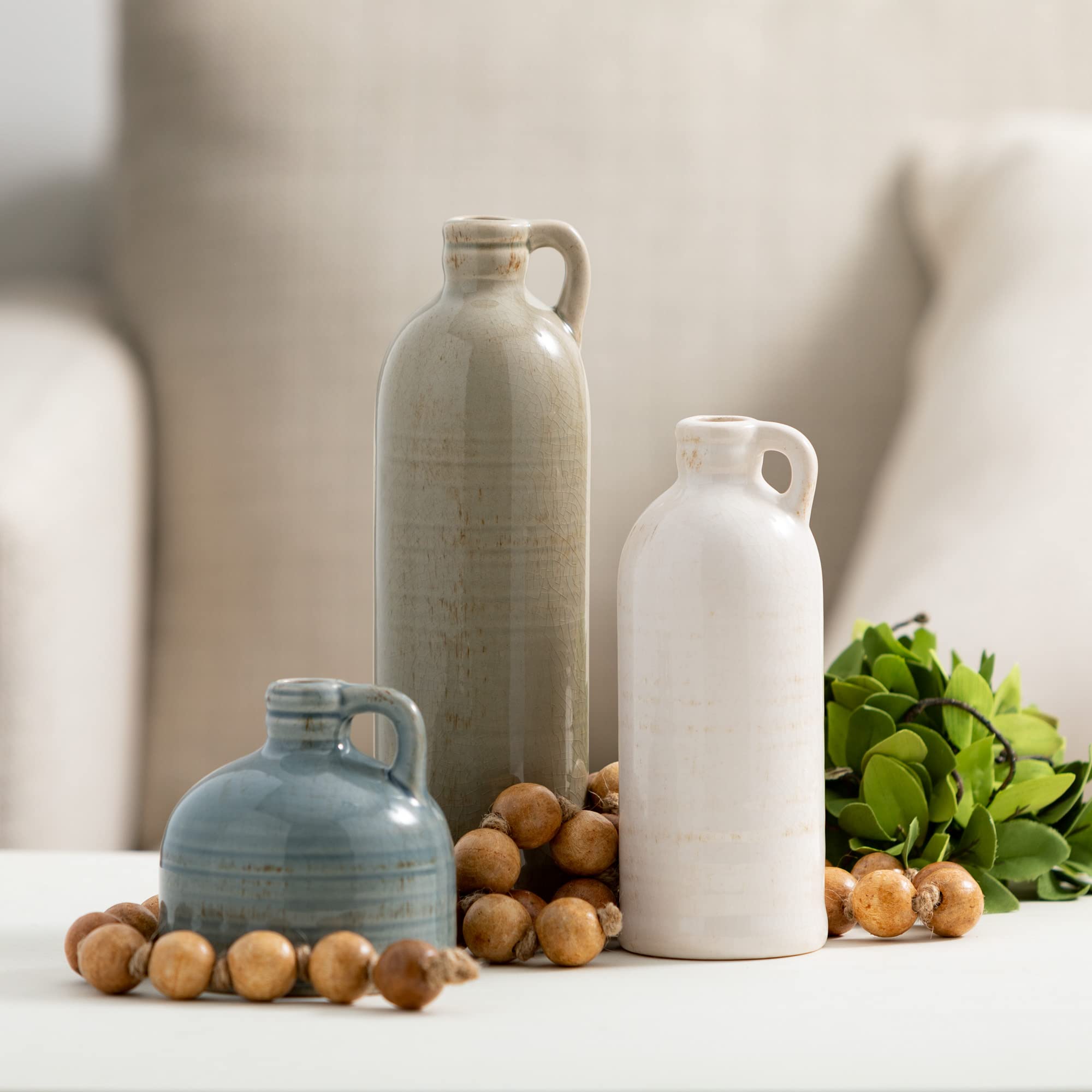 Ceramic Jug Vase Set, Farmhouse Decor