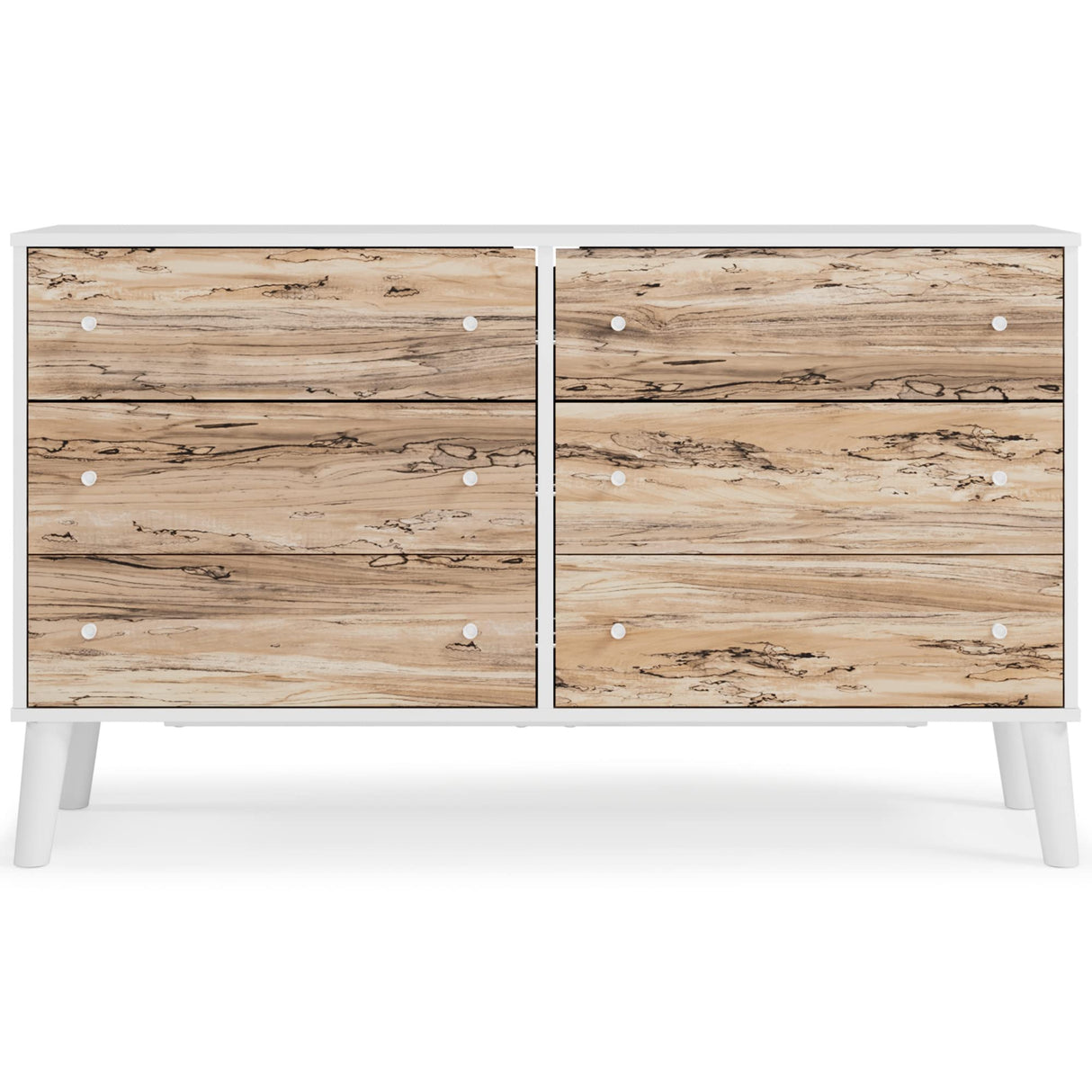 Piperton 6 Drawer Dresser, Natural/White