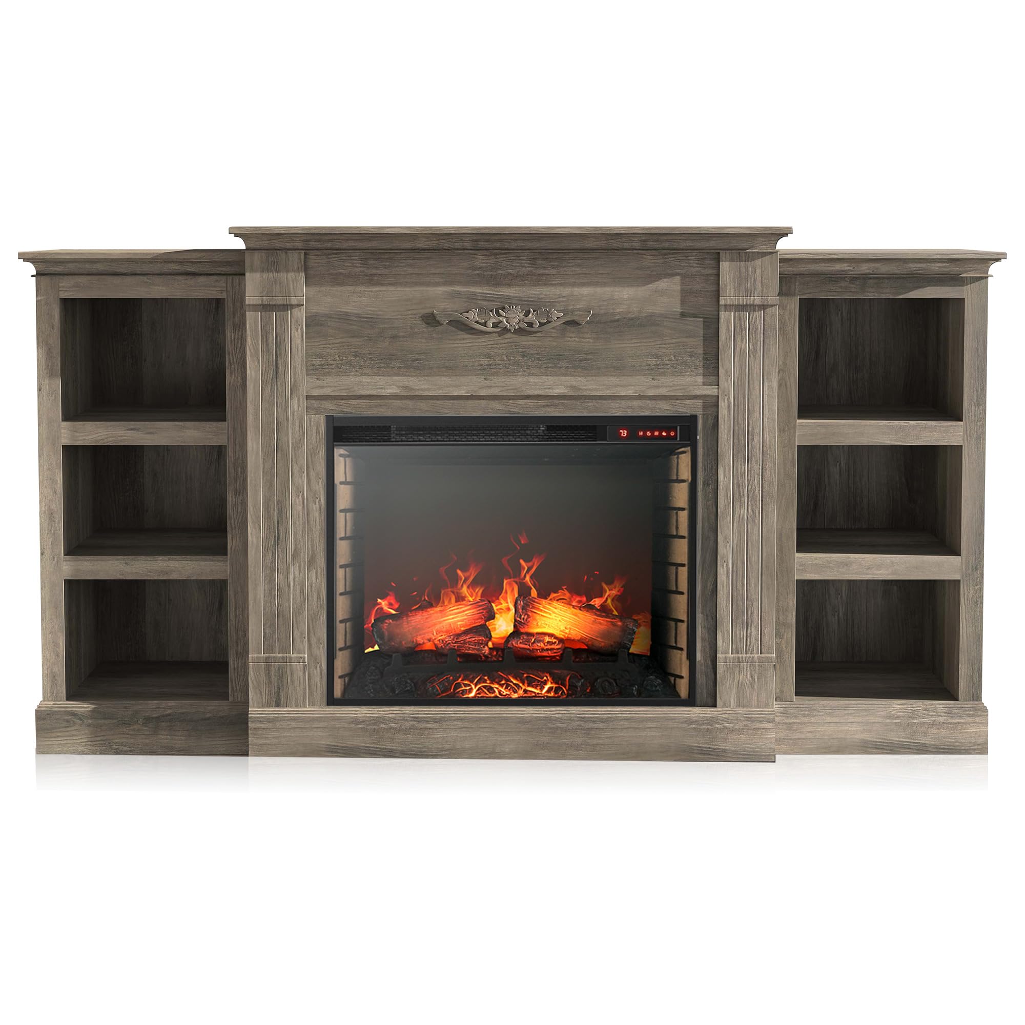 Electric Faux Fireplace TV Stand Mantel Heater