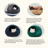 Premium Felt Cat Bed Cave - Handmade 100% Merino Wool Bed for Cats and Kittens