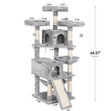 64.5inches Cat Tree Multi-Level Cat Tower for Indoor Cats with Scratching Posts, Board