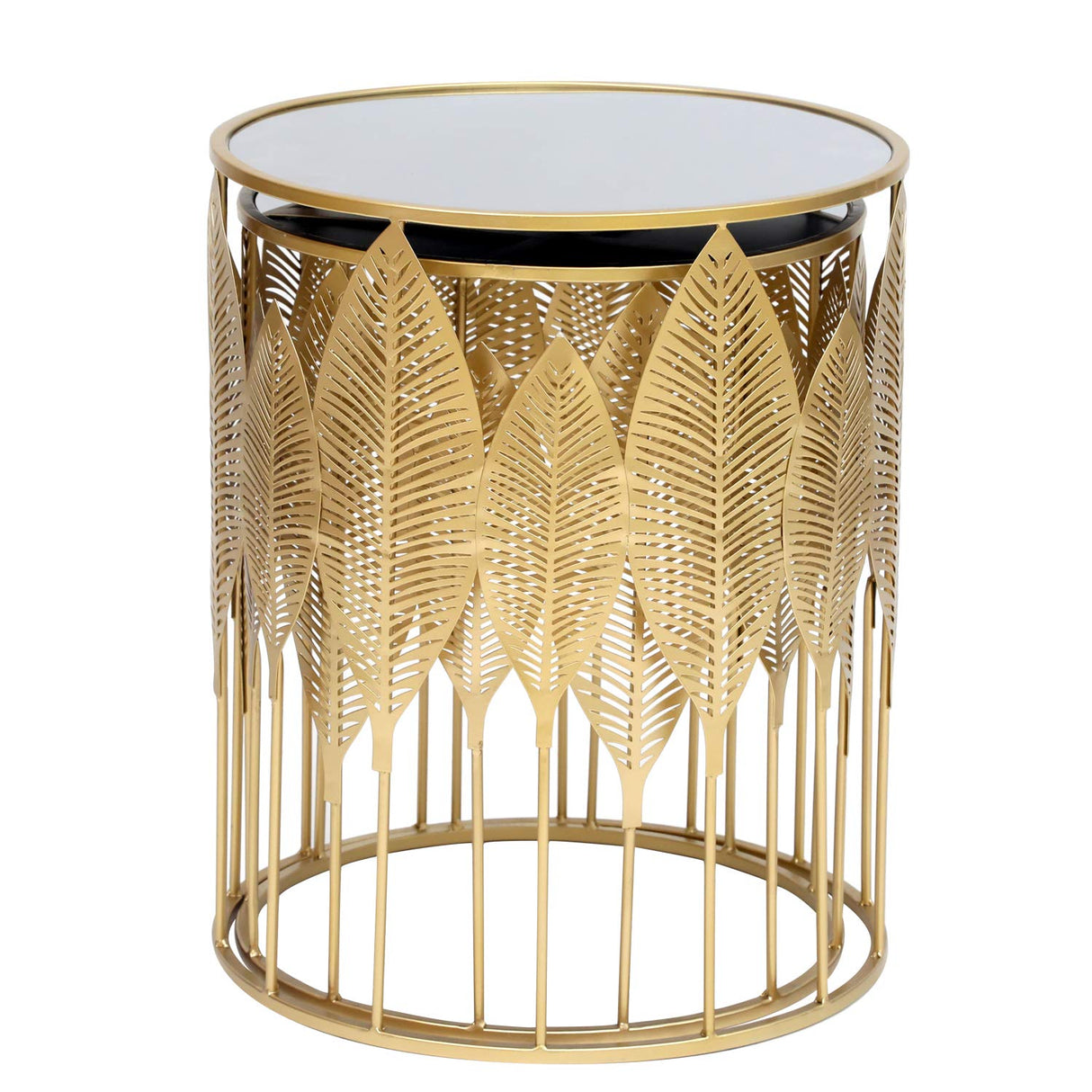 End Tables Set of 2, Gold Nesting Side Coffee