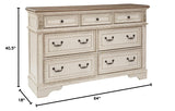 Realyn French Country 7 Drawer Two Tone Dresser, Chipped White