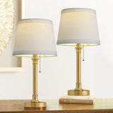 Modern Gold Brass Table Lamp Set of 2 for Bedroom Living Room 19.75'