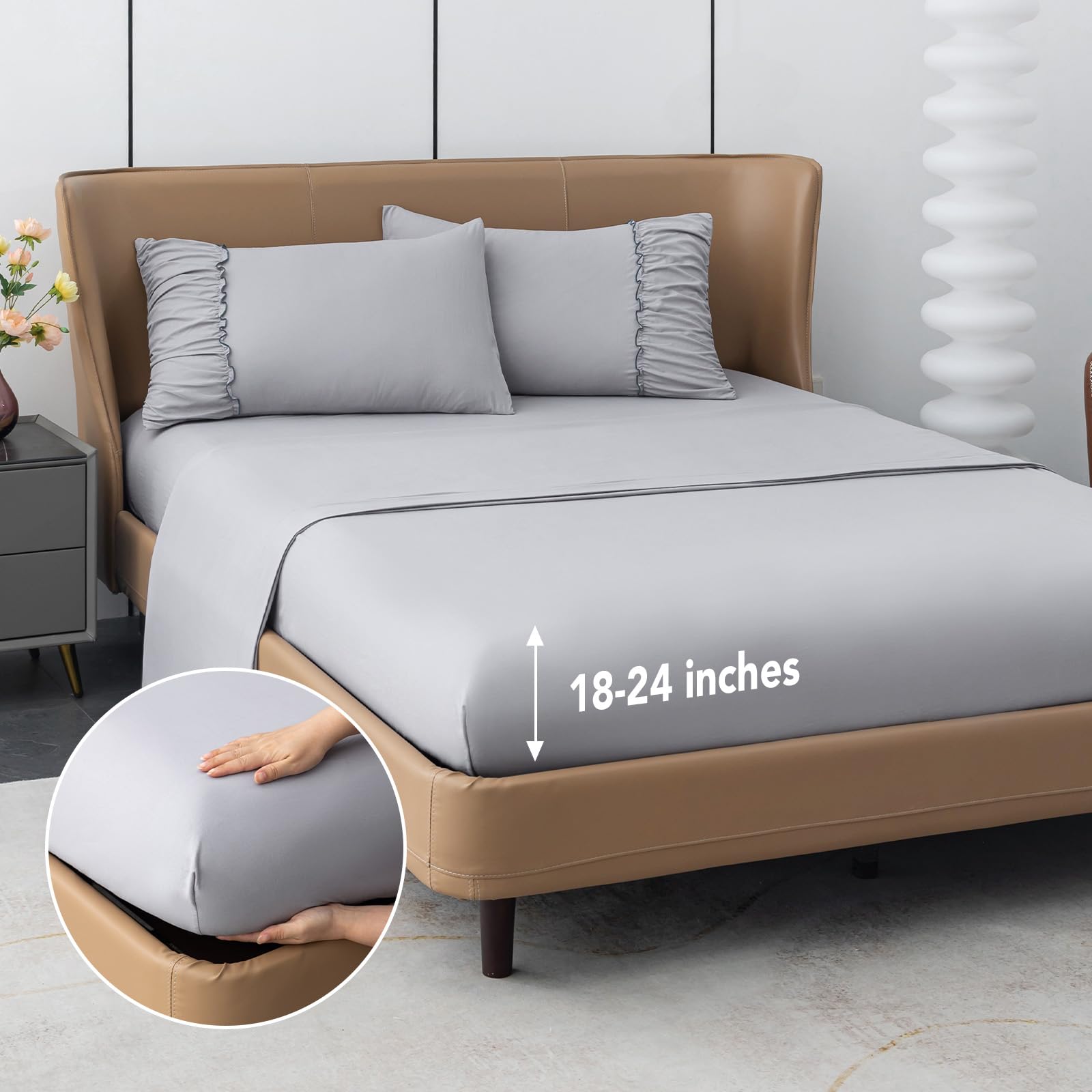 Queen Size Bed Sheets Set 4 Piece 1800 Thread Count Bed Sheets Set