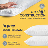 Bed Pillows King Size Set of 2 - Microfiber Pillow for Back, Stomach