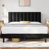 Full Size Bed Frame Upholstered Platform with Headboard and Strong Wooden