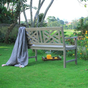 Casual Maine Outdoor Garden Bench for Patio Furniture, 4-Foot, Weathered Gray