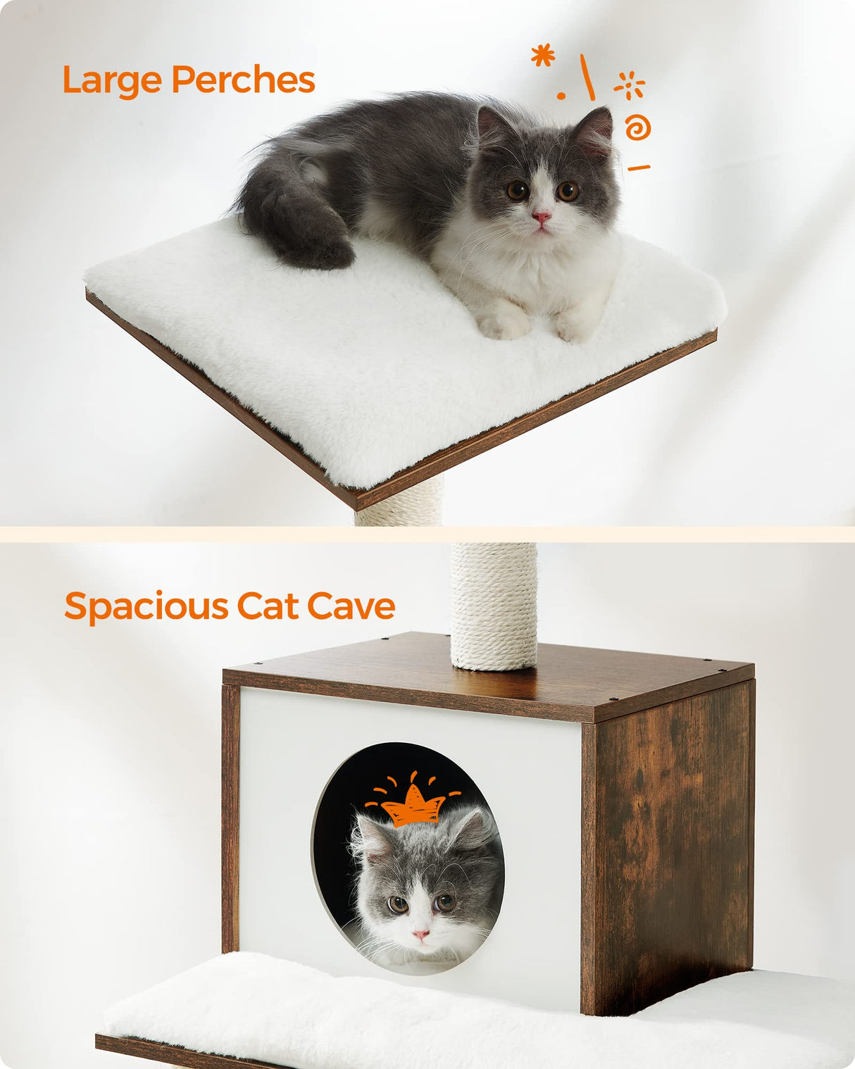 Woody Wonders Cat Tree Modern Cat Tower for Indoor Cats