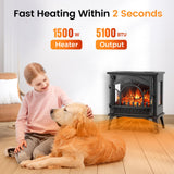 1000/1500W Electric Fireplace with Realistic Flames Effect