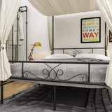 Metal Framed Canopy Four Poster Platform Bed Frame with Bed Storage Platform Bed