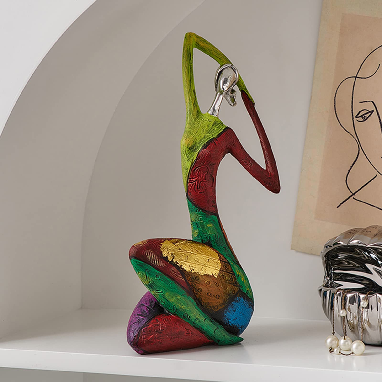 Abstract Art Woman Sculpture Figurines for Interior Resin Statue