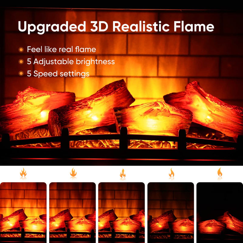 3D Infrared Electric Fireplace Stove with Visible Control Panel and Remote
