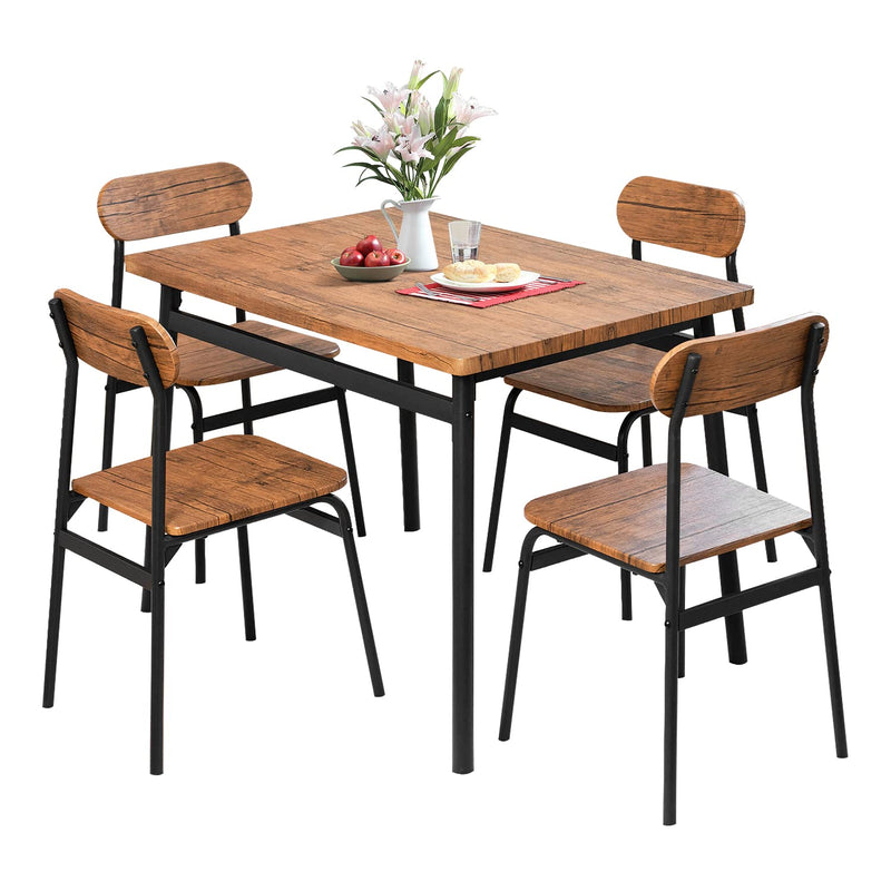 43 Inch Dining Table Set for 4,Rectangular Table with 4 Chairs Set