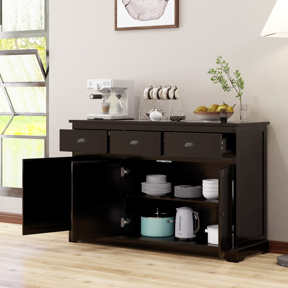 Sideboard Buffet Server Storage Cabinet Console Table Home Kitchen