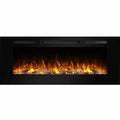 Alice 50 Inches Recessed Electric Fireplace, Flush Mounted for 2 X 6 Stud, Log Set & Crystal