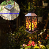 Solar Lantern Outdoor,Hanging - PVC Waterproof 3 LED Flameless Candle