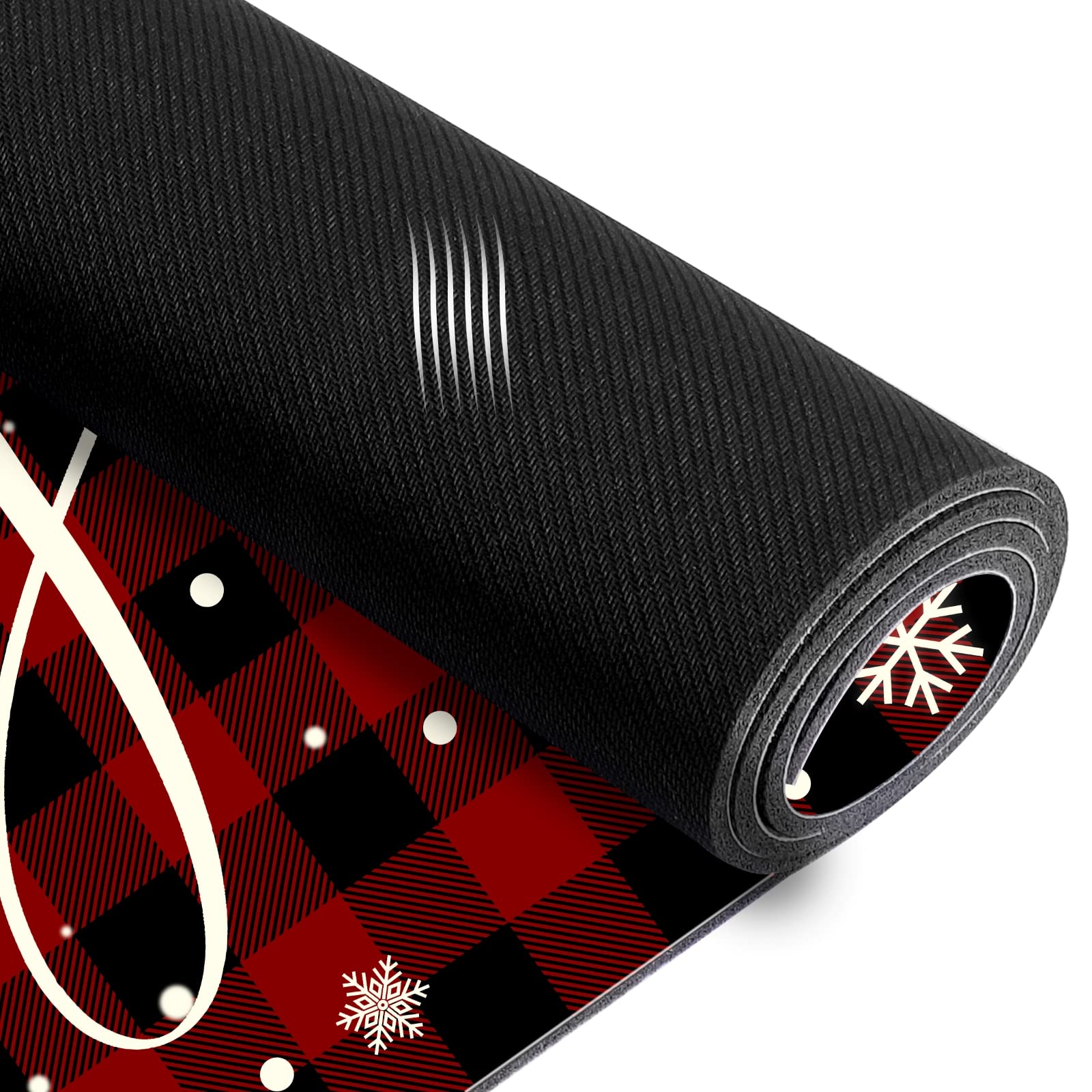 Christmas Buffalo Kitchen Mat Set of 2 Non Slip Thick Kitchen