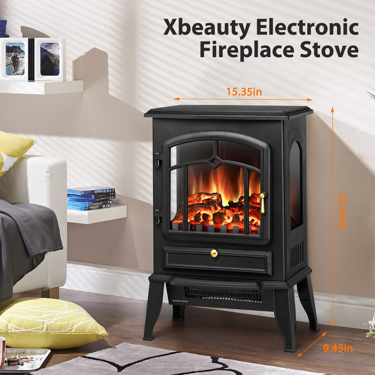 Electric Fireplace Stove with Realistic Flame