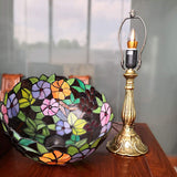 Bedside Table Lamp LED E26 Bulb Tiffany Stained Glass Grape Rose Handmade