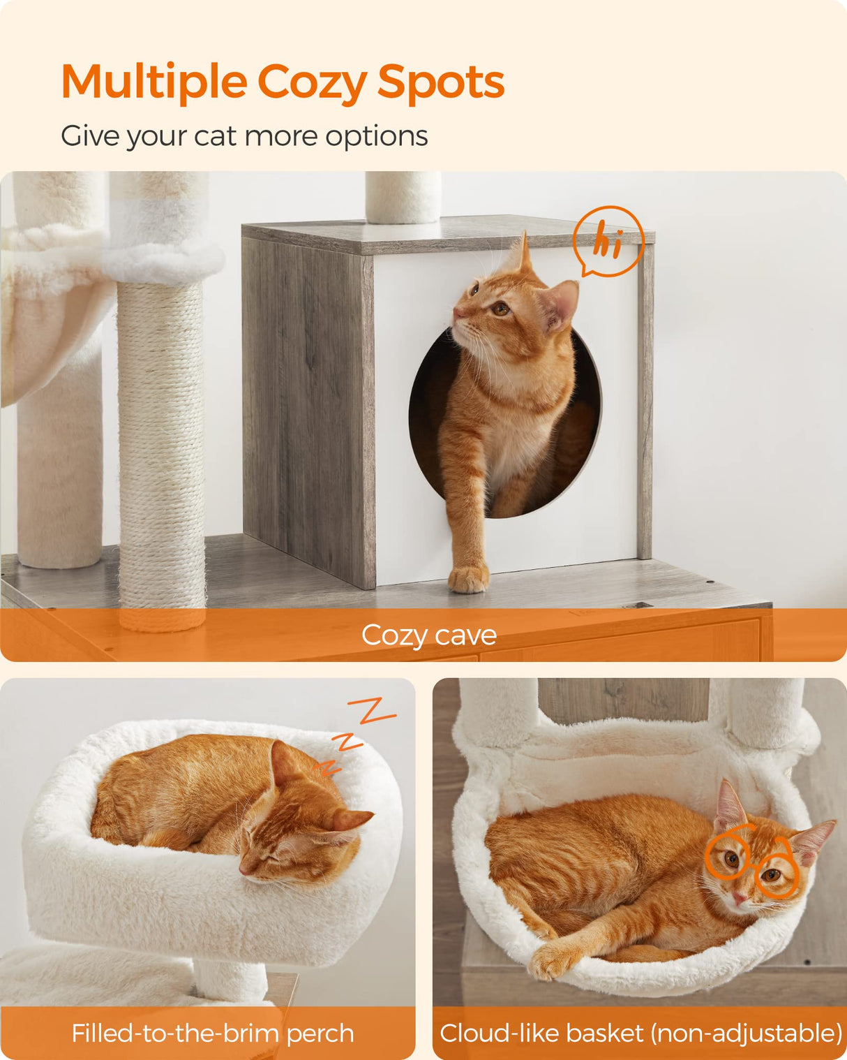 Woody Wonders Cat Tree with Litter Box Furniture Hidden Enclosure, 2-in-1 Modern Tower