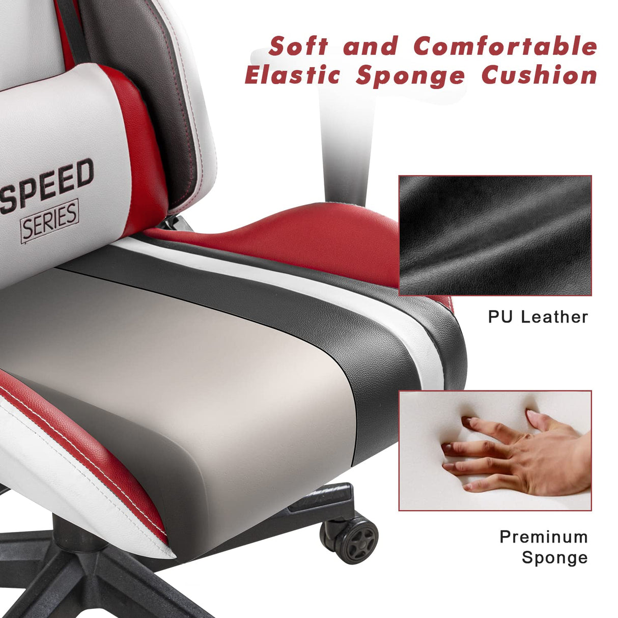 Gaming Chair Racing Style High-Back PU Leather Office Chair Computer Desk Chair Executive and Ergonomic Swivel Chair