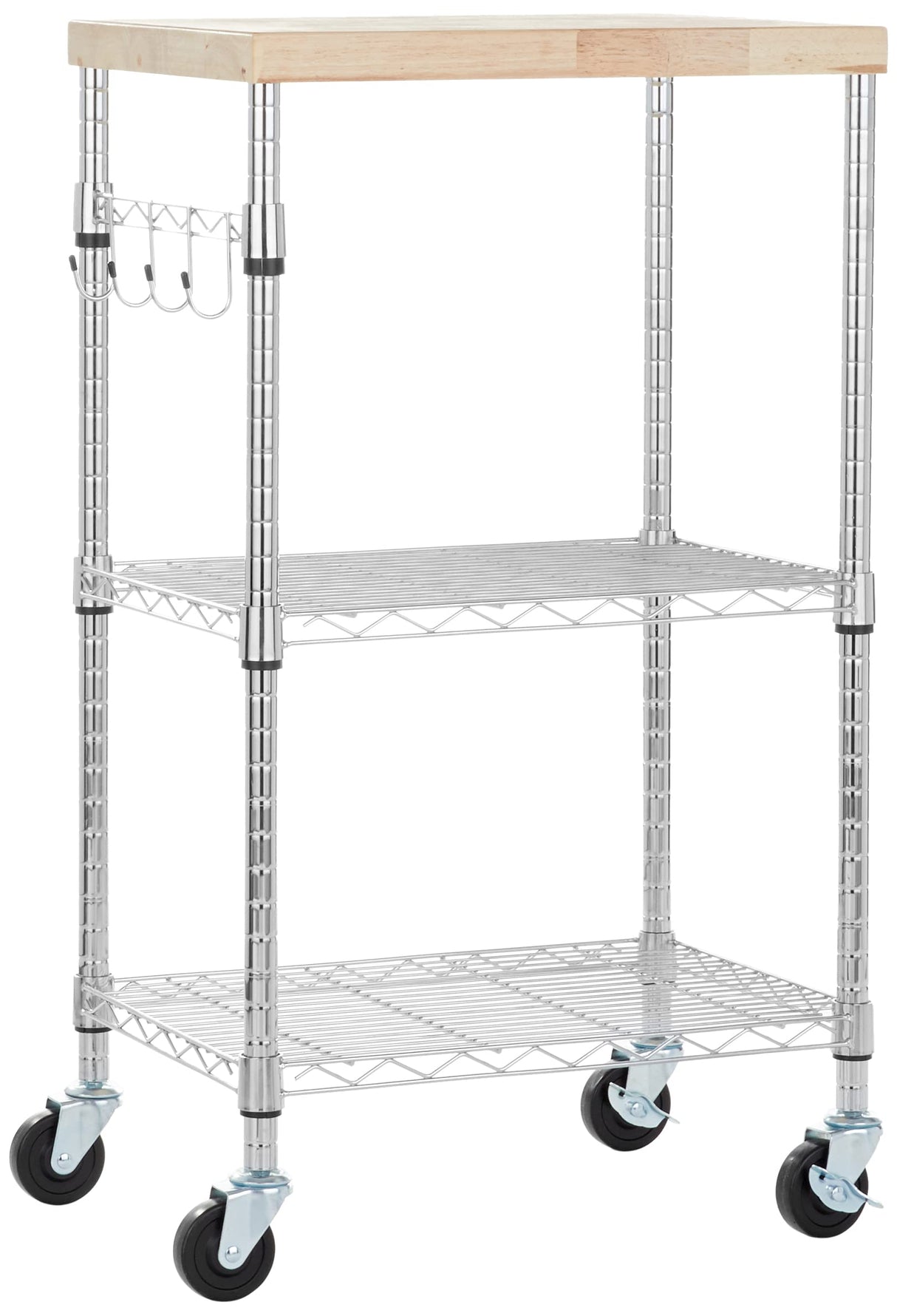 Kitchen Storage Microwave Rack Cart on Caster Wheels with Shelves